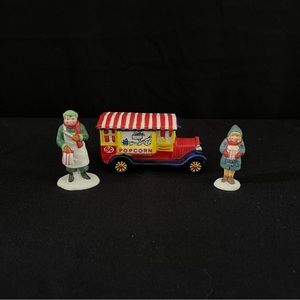 Department 56 ~ Popcorn Vendor ~ set of 3
